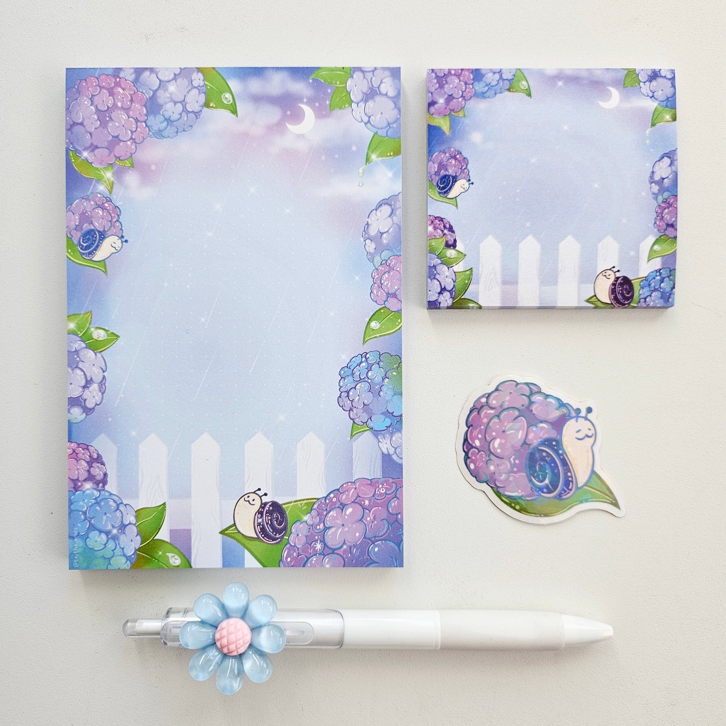 Stationary Set Rainy Day Note Pad Sticky Note Sticker Pen Set