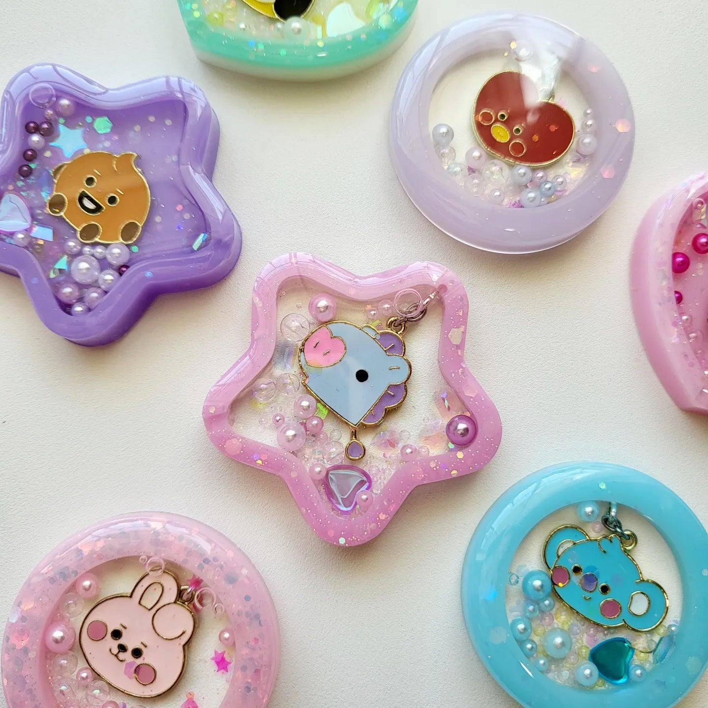 BT BangTan Character Resin Shaker Charms