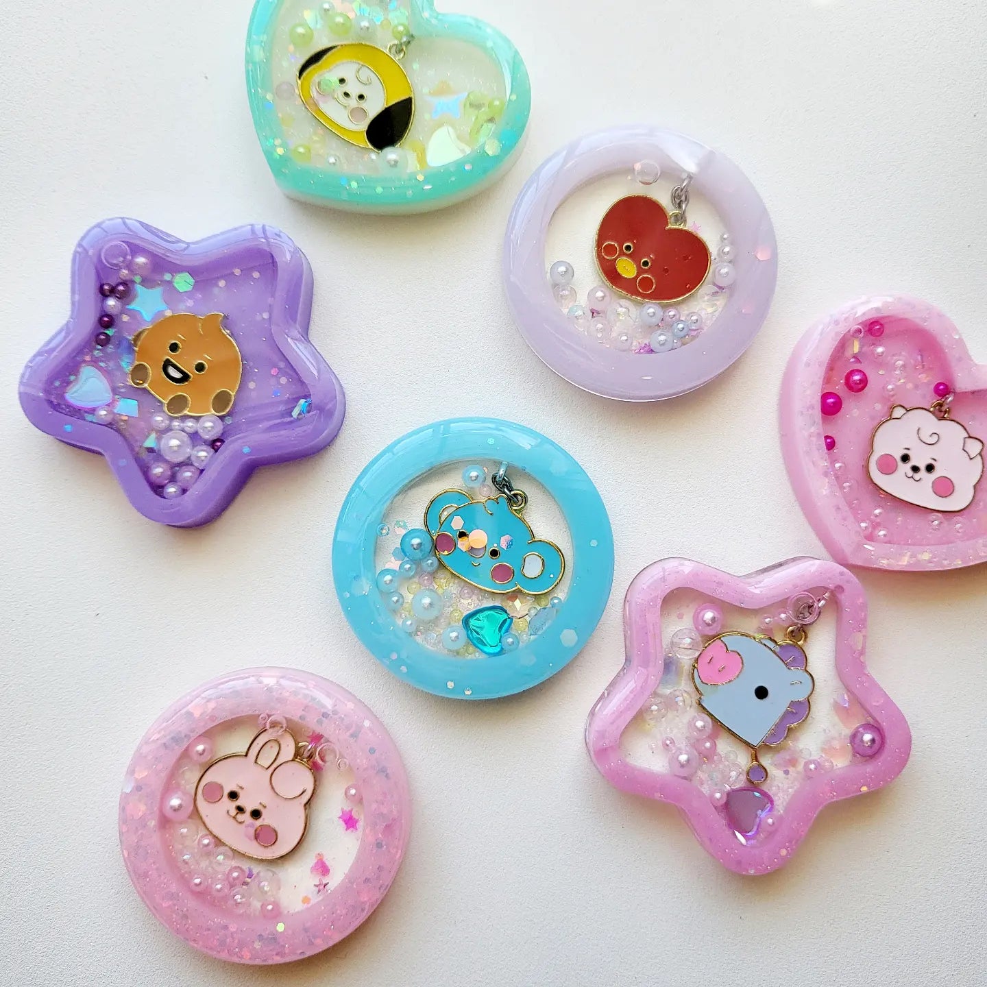 BT BangTan Character Resin Shaker Charms