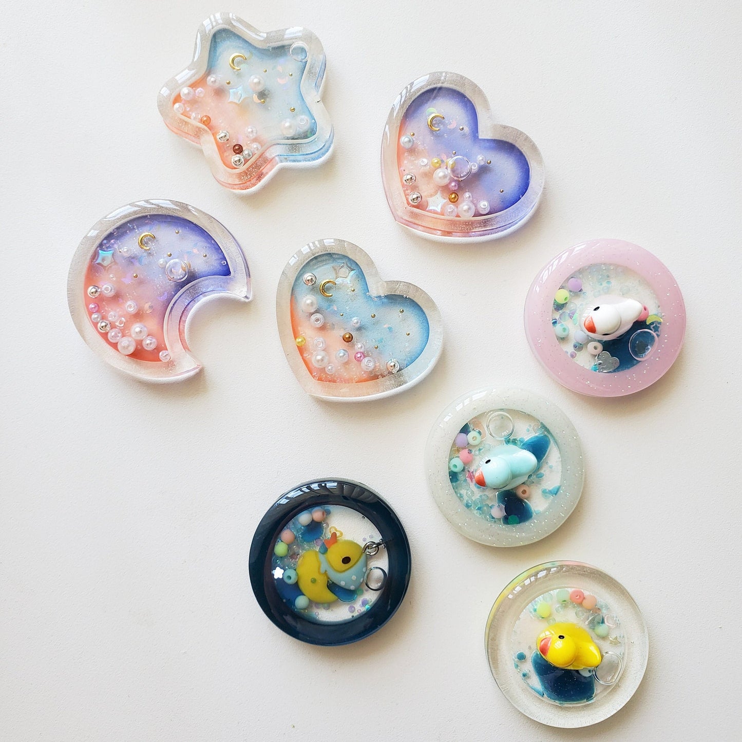 MS Sunset Resin Water Shaker Keychain Charm Phone Accessories Grip
