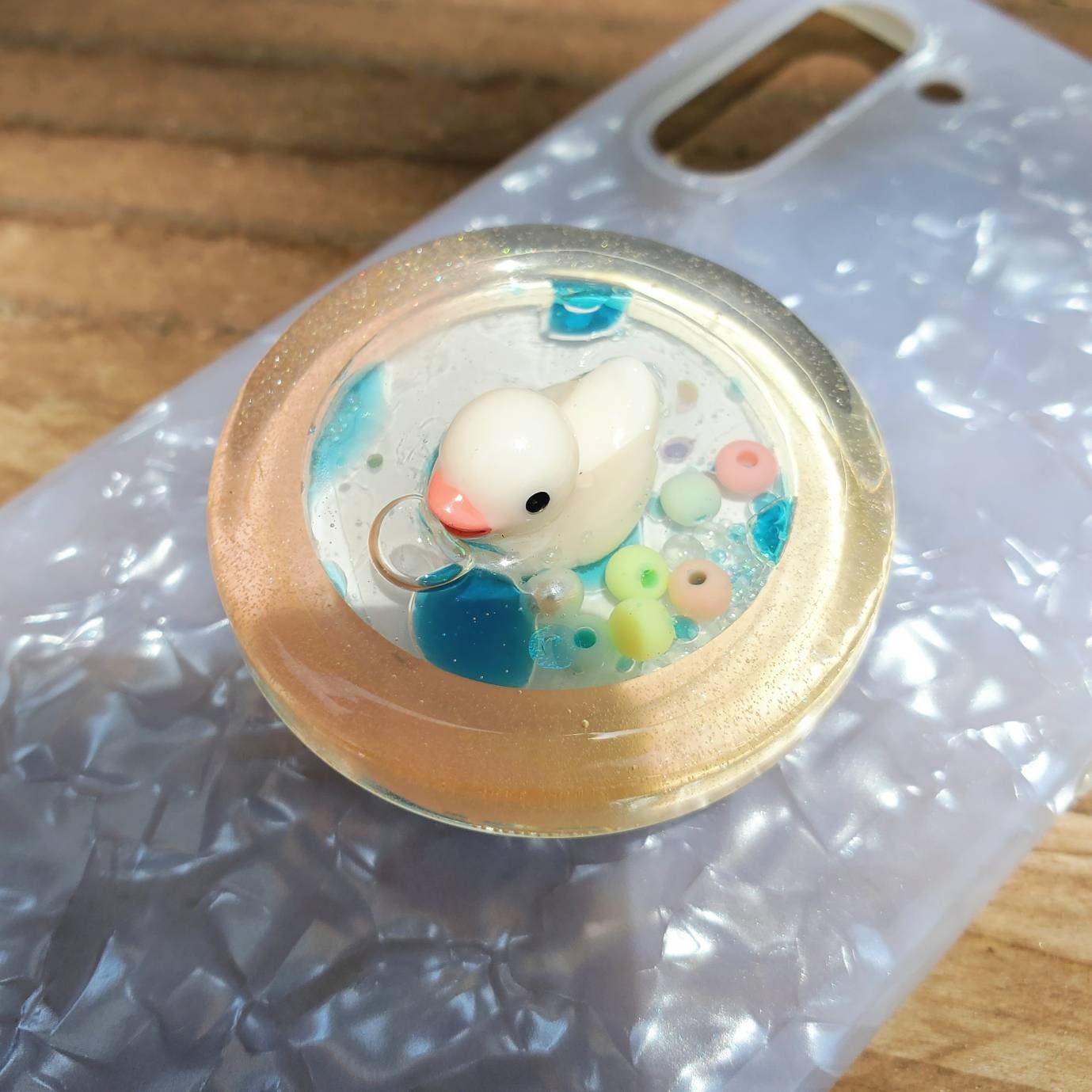 TTE Originals Customizable Swimming Rubber Duck Accessories Grip Resin Shaker Charm