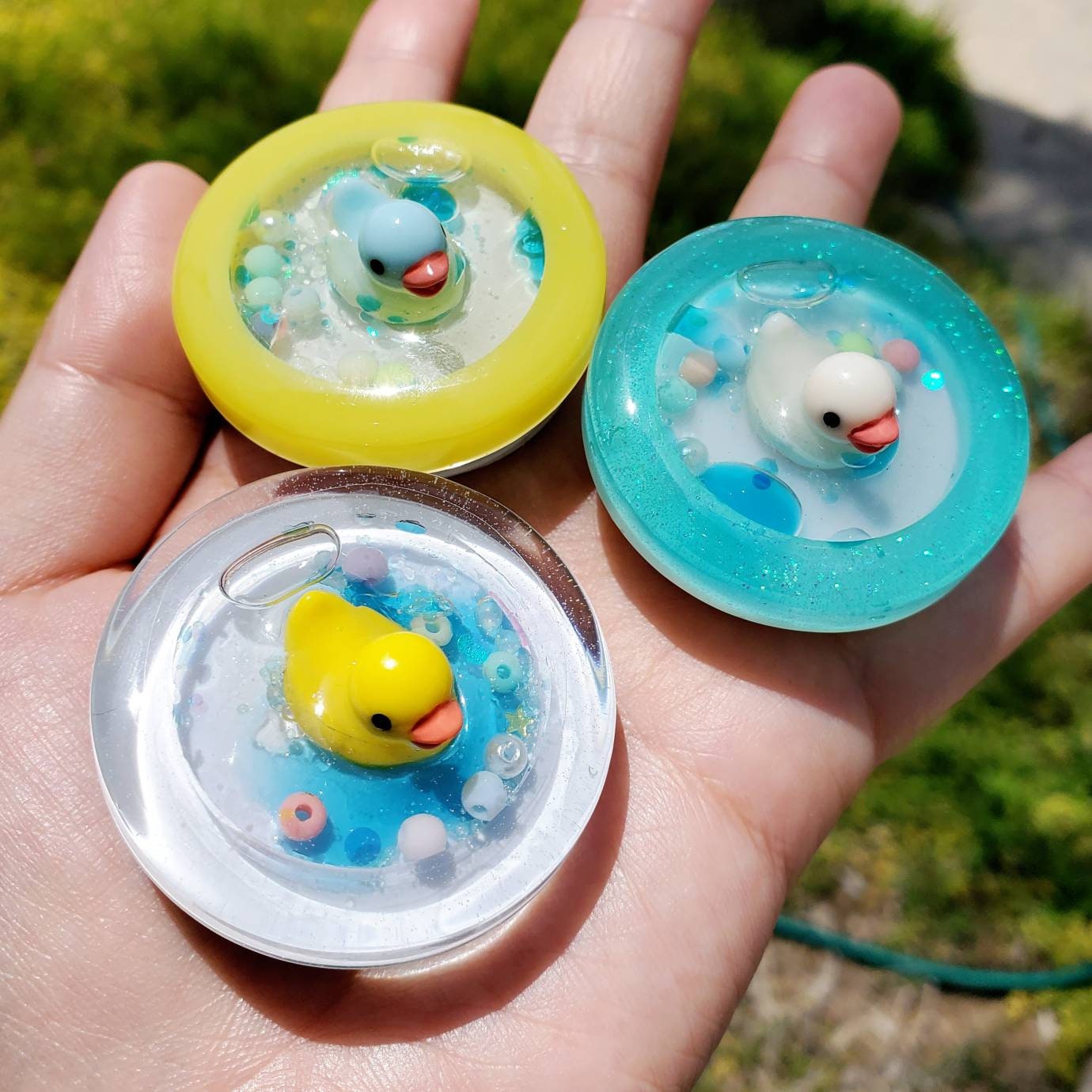 TTE Originals Customizable Swimming Rubber Duck Accessories Grip Resin Shaker Charm