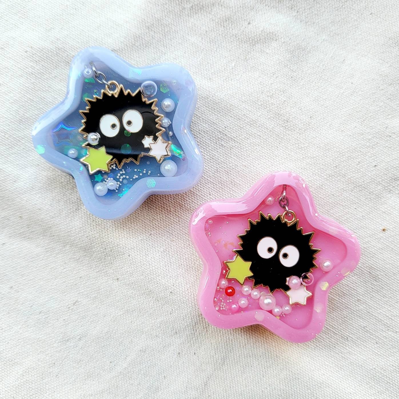SG Kawaii Custom Resin Water Shaker Dust Bunny Phone Grip/Keychain