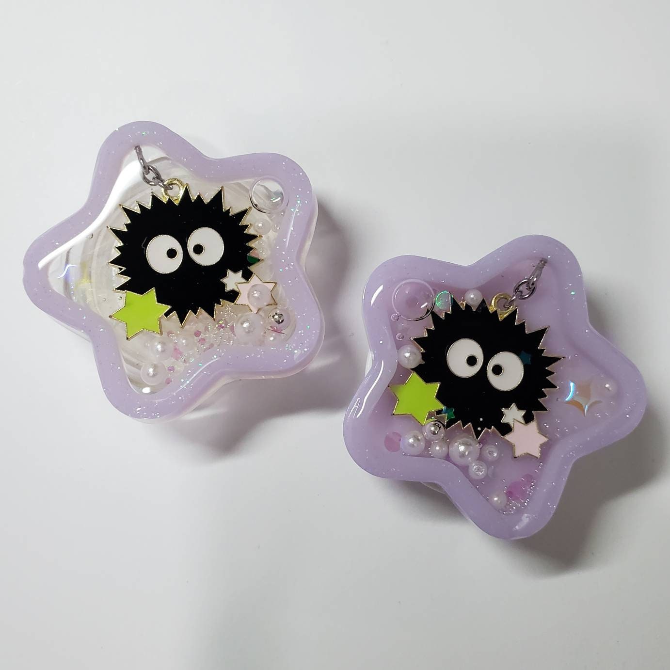 SG Kawaii Custom Resin Water Shaker Dust Bunny Phone Grip/Keychain