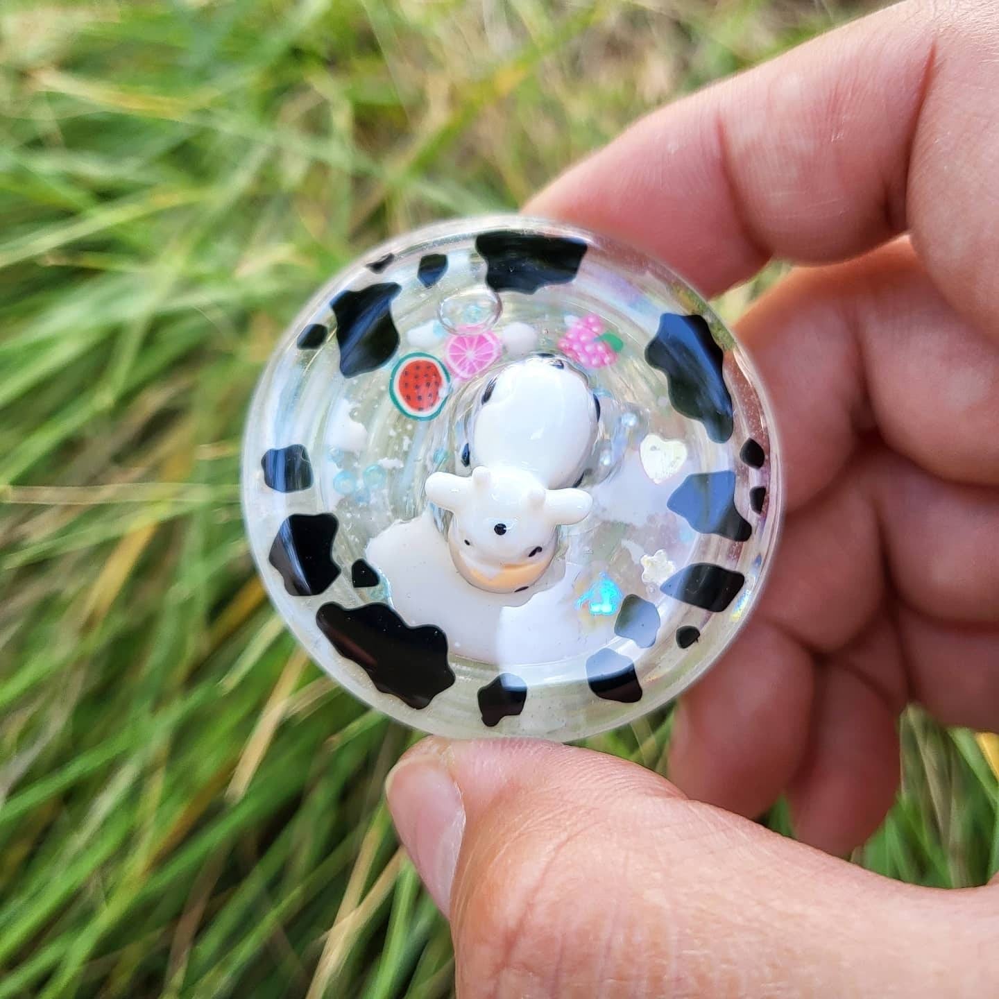 TTE Originals Swimming Moo Moo Cow Milk Custom Resin Shaker Phone Grip