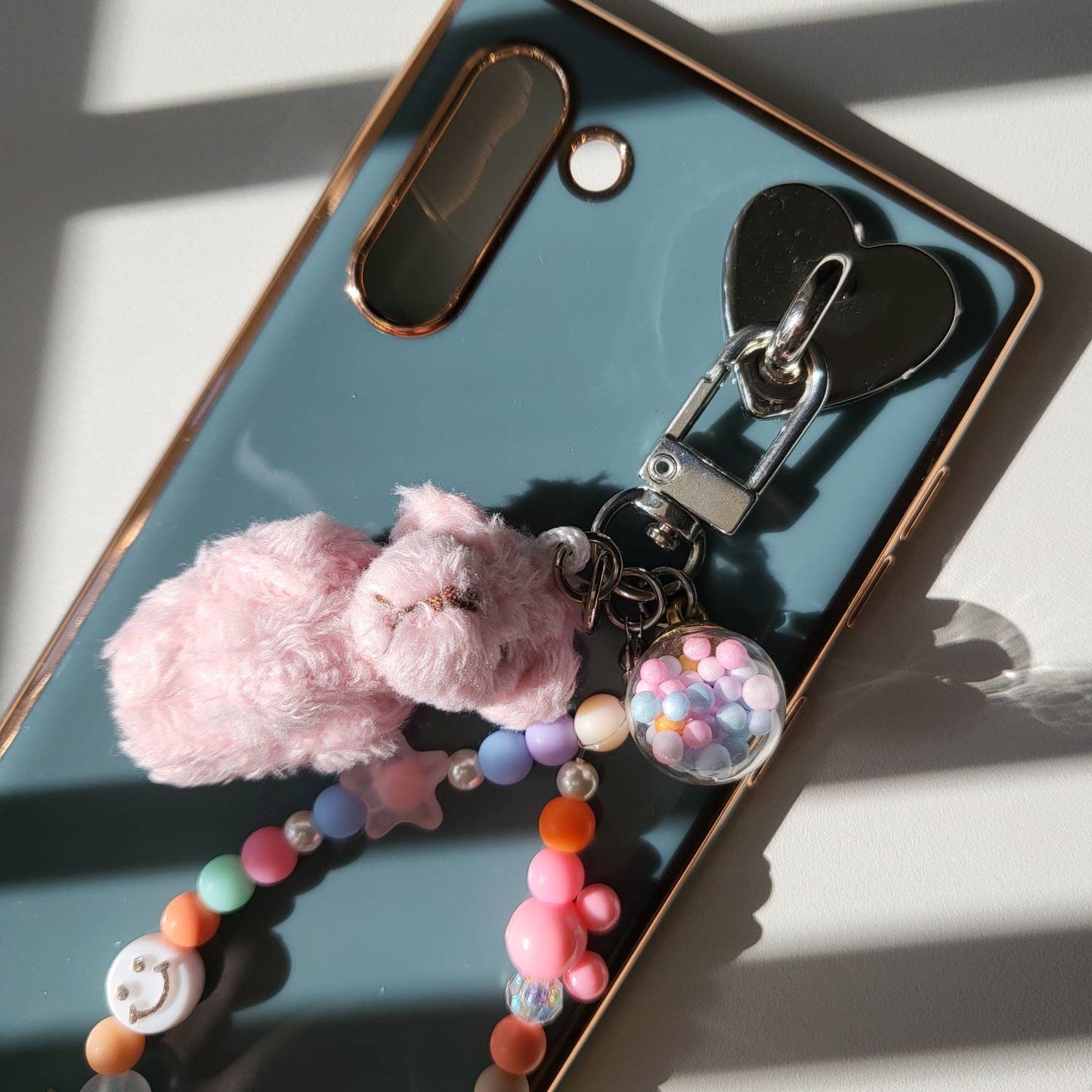 PC Bunny and Bear Plushie with Beads Strap Keychain with hook