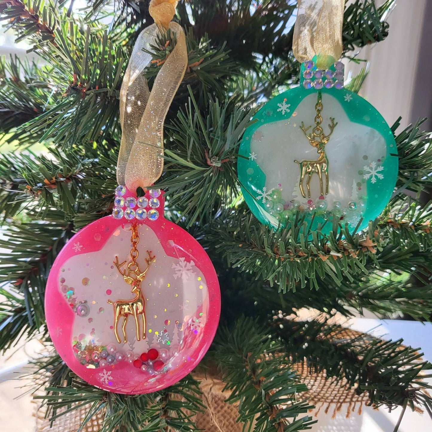 HS Holiday Custom Handmade Resin Water Shaker Christmas Ornaments