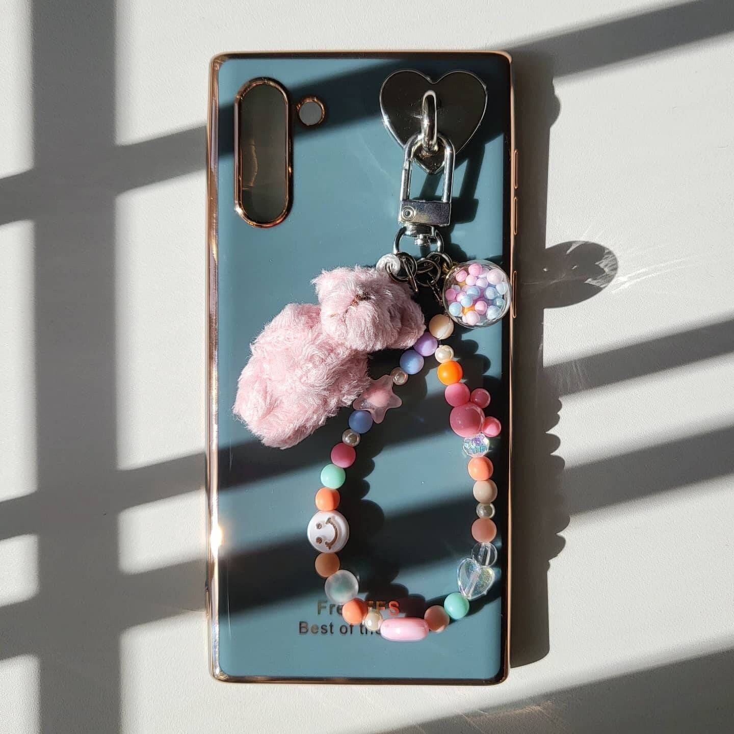 PC Bunny and Bear Plushie with Beads Strap Keychain with hook