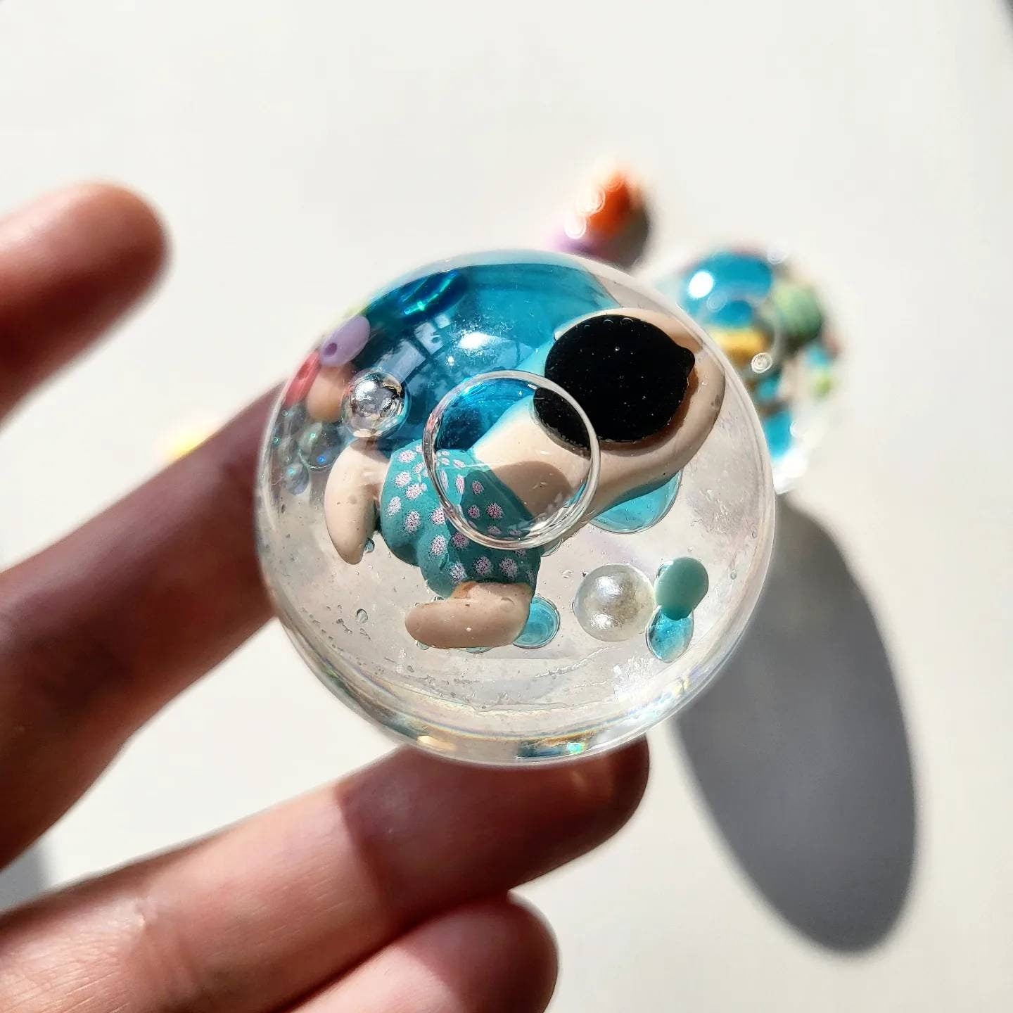 TTE Originals Custom Handmade Resin Shaker Swimming Swimmers Hemisphere Phone Grips