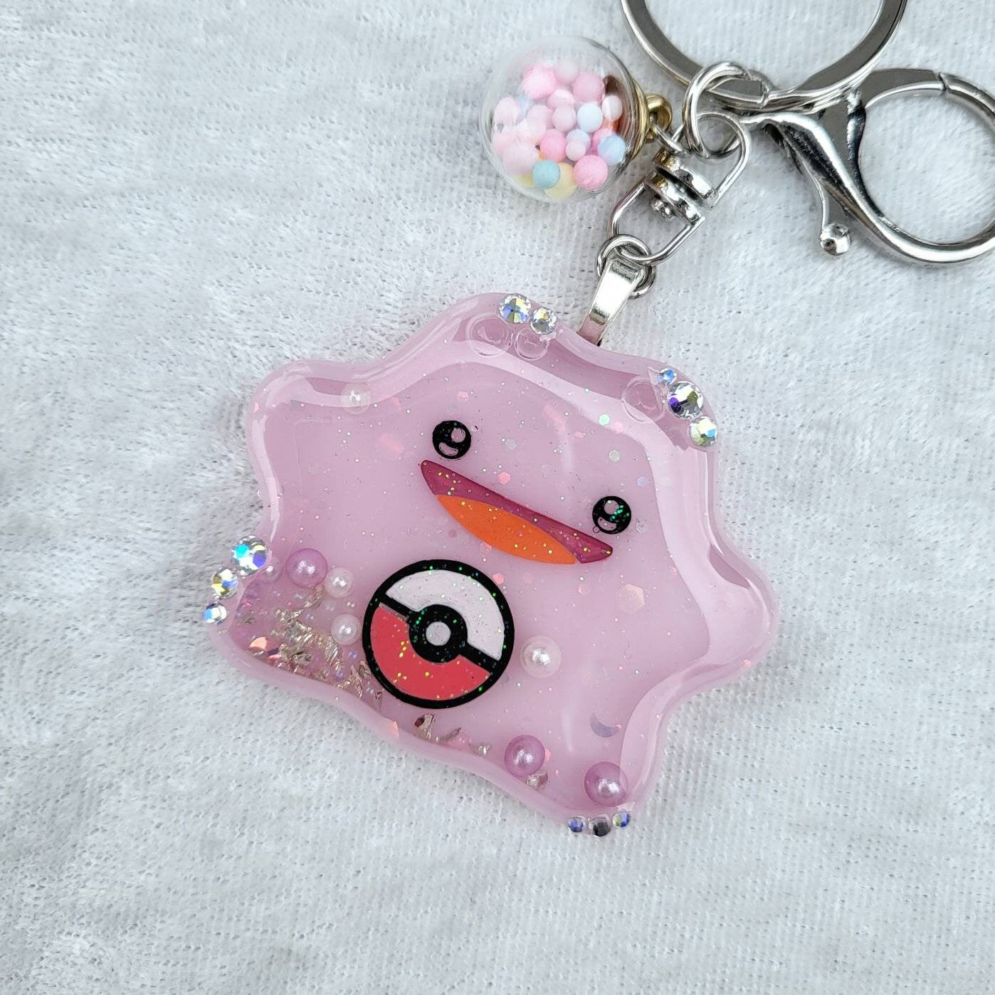 PM Kawaii Handmade Custom Charm Resin Shaker Phone Grip Keychain