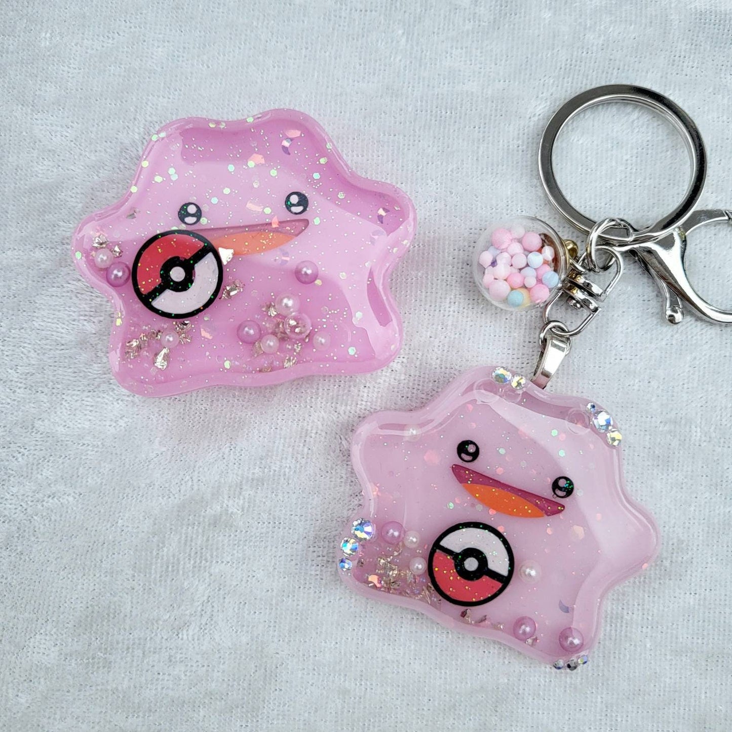 PM Kawaii Handmade Custom Charm Resin Shaker Phone Grip Keychain