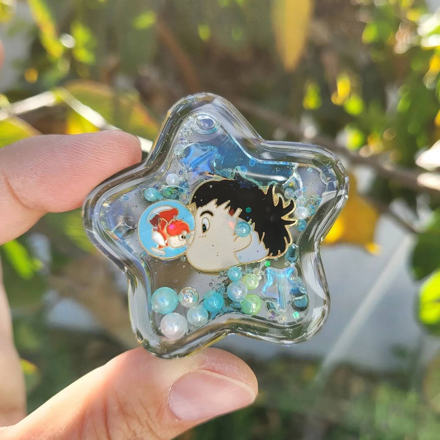 SG Kawaii Resin Shaker Charm Phone Grip Keychain Badge Reel