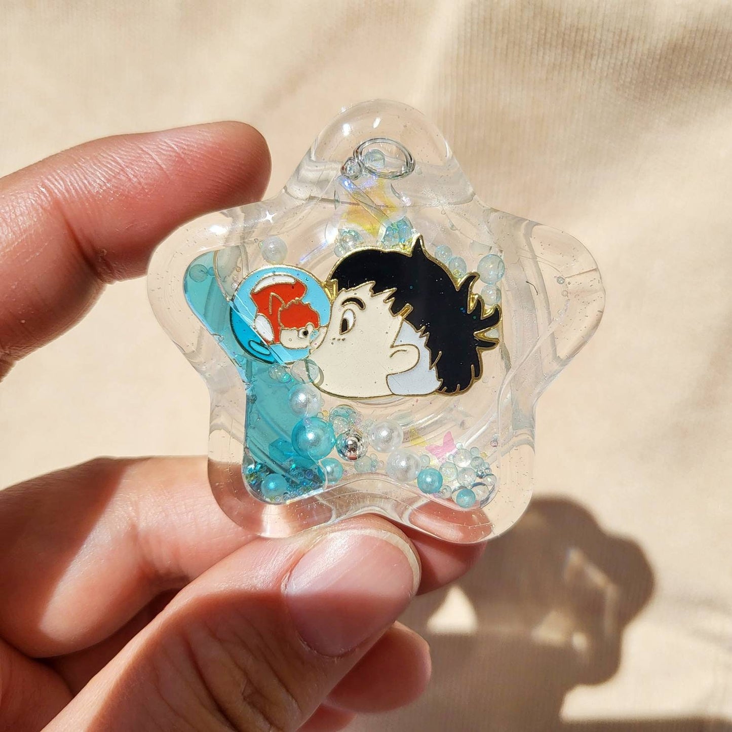 SG Kawaii Resin Shaker Charm Phone Grip Keychain Badge Reel