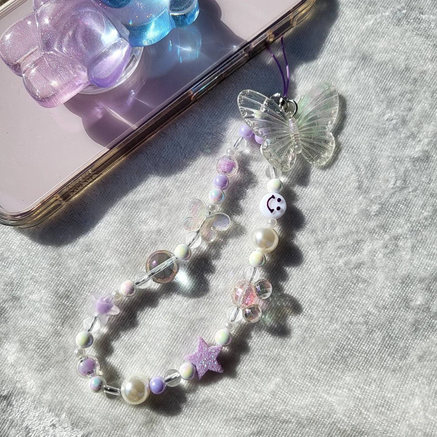 PC Butterfly Phone Charm Strap Phone Accessories