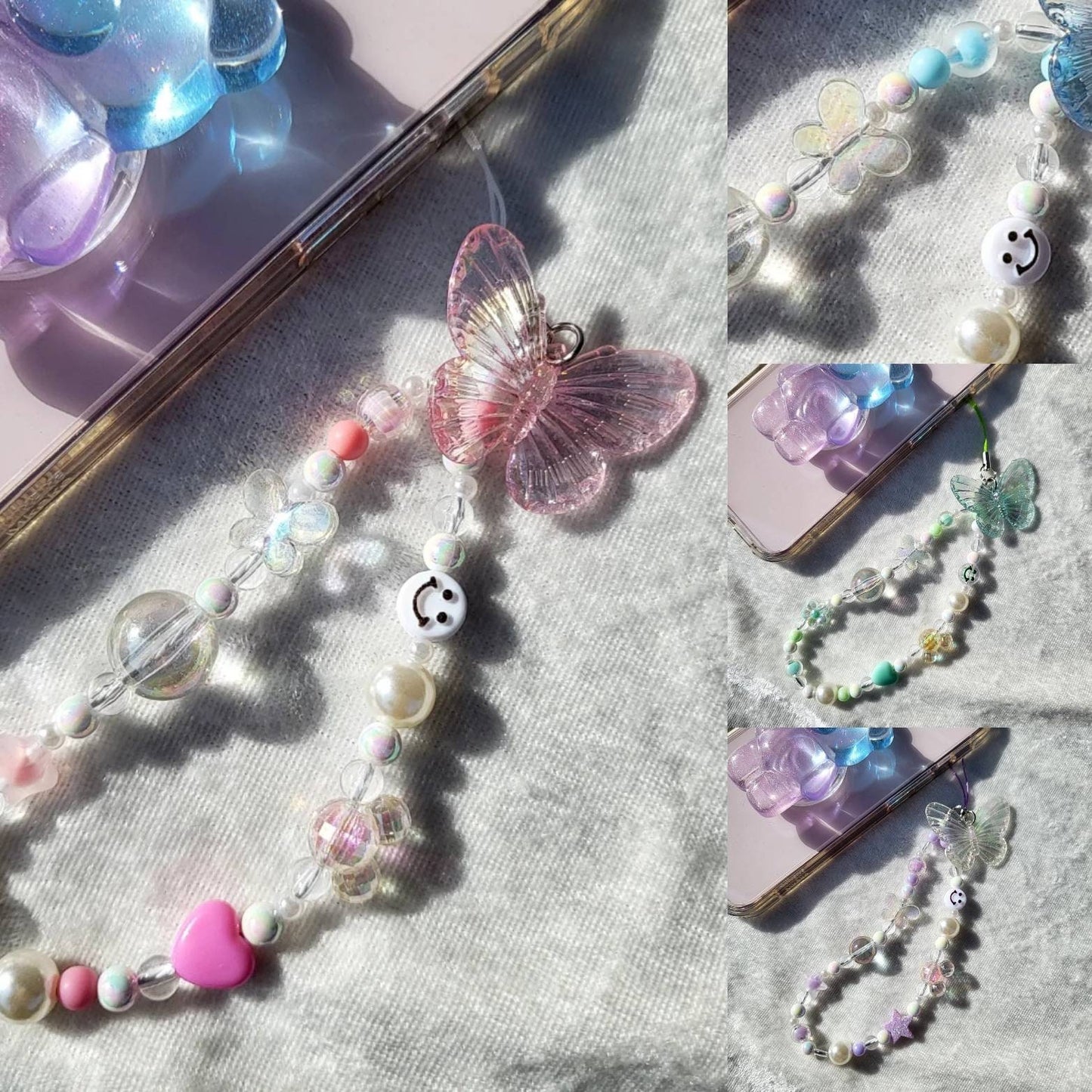 PC Butterfly Phone Charm Strap Phone Accessories
