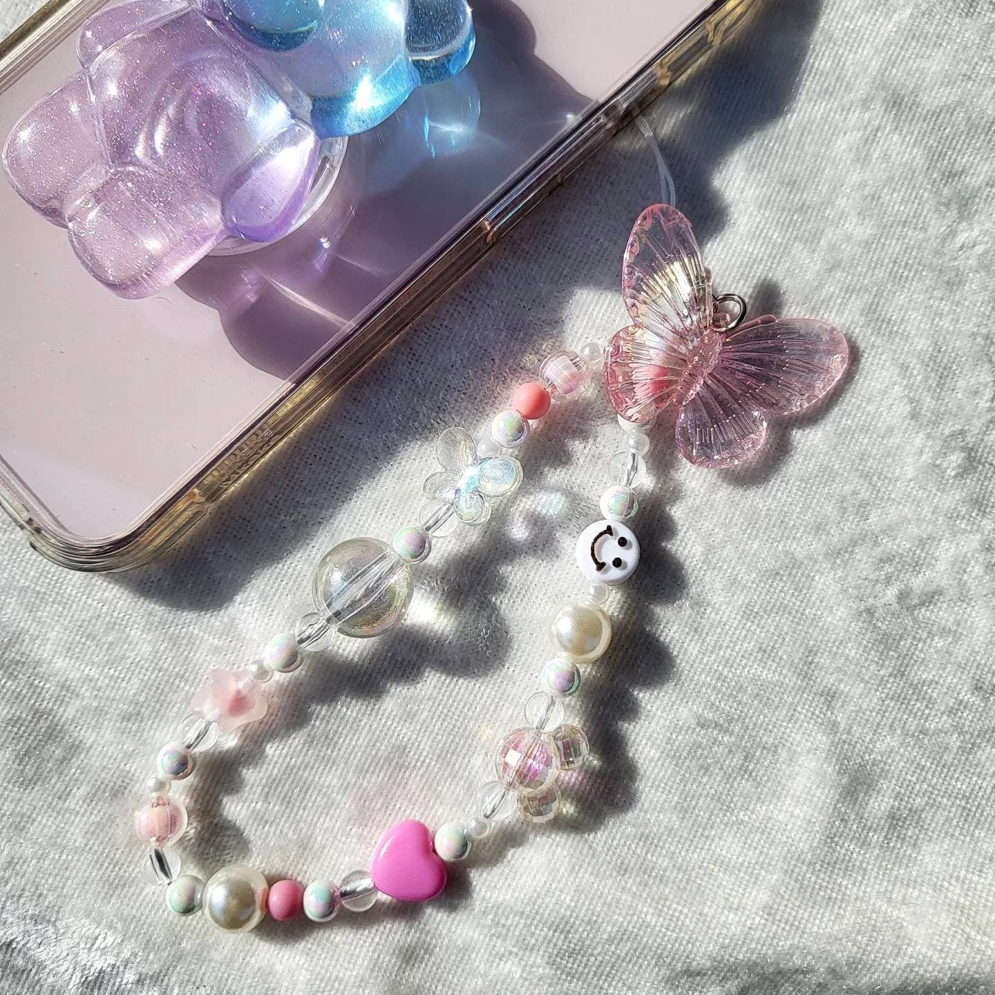 PC Butterfly Phone Charm Strap Phone Accessories