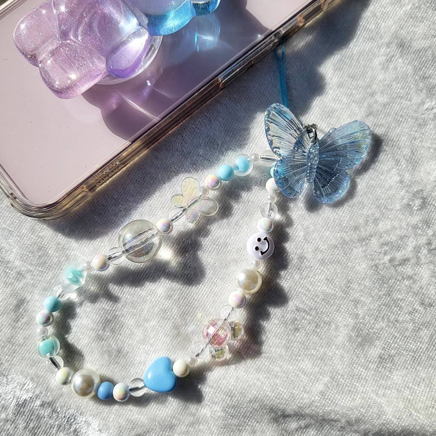 PC Butterfly Phone Charm Strap Phone Accessories
