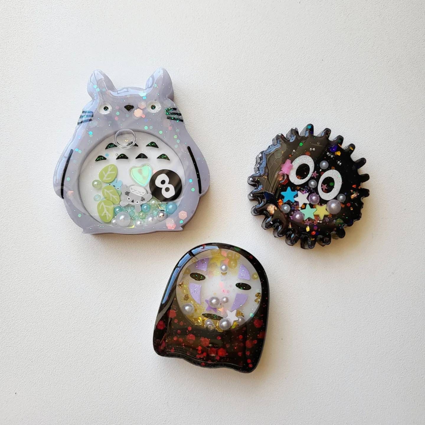 SG Kawaii Handmade Resin Shaker Keychain Charms Badge Reels