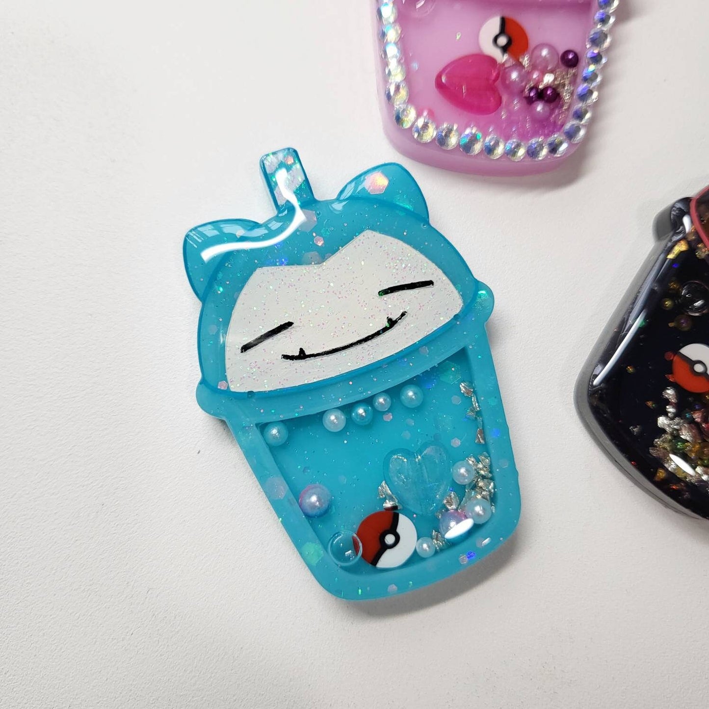 PM Kawaii Handmade Resin Shaker Charm Phone Grip Keychain