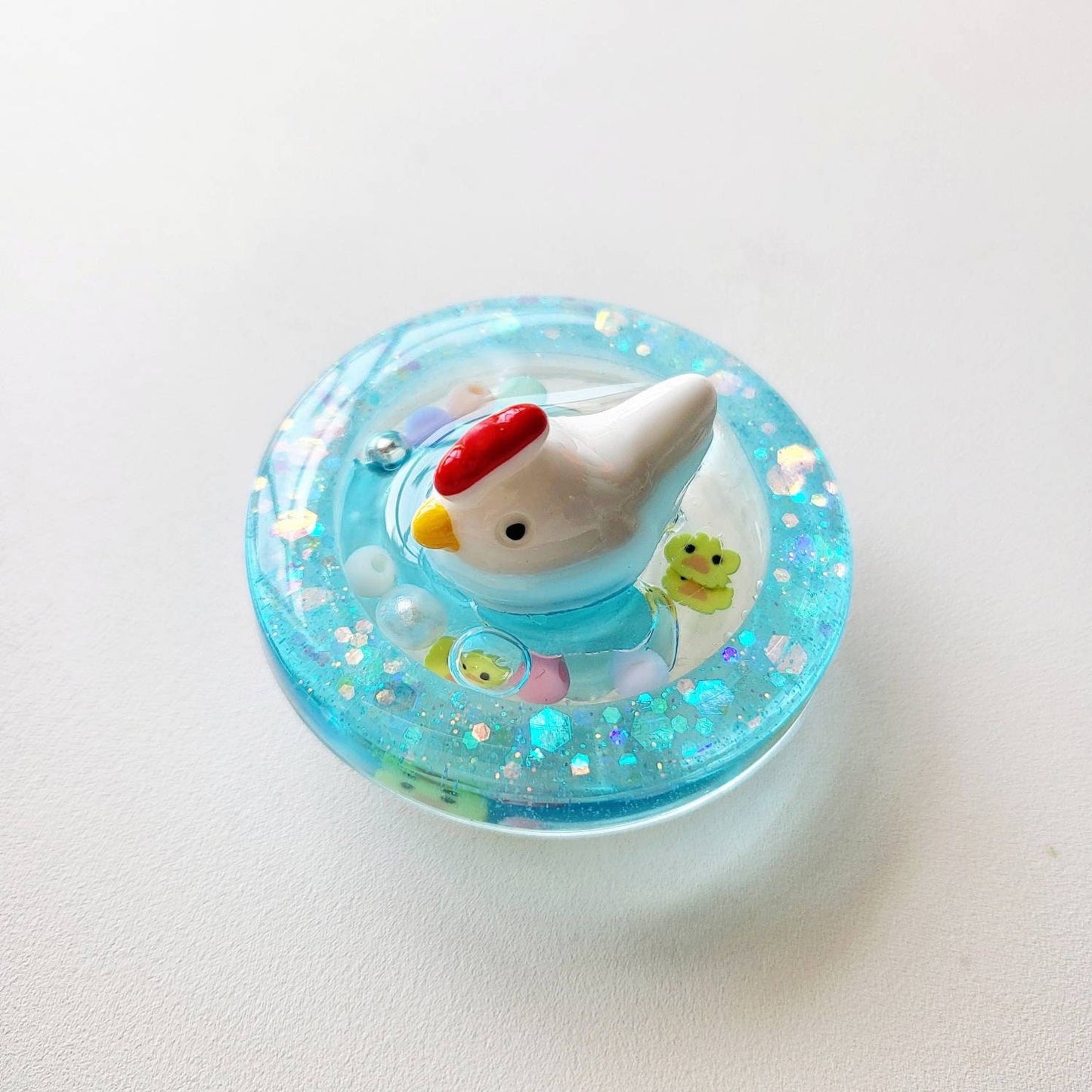 TTE Originals Customizable Swimming Chicken Accessories Grip Resin Shaker Charm