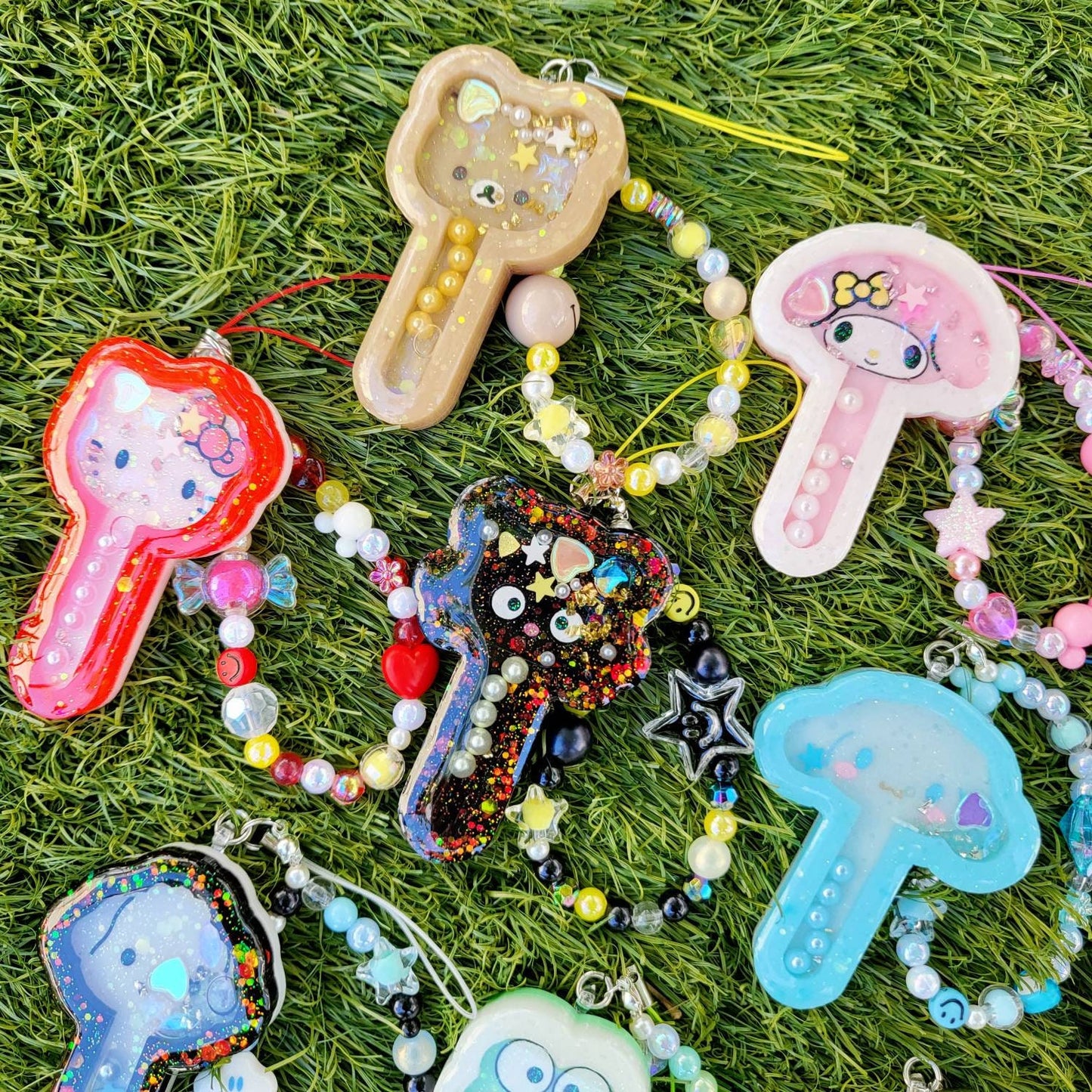 SF Kawaii Character Wand Resin Shaker Phone Strap/ Keychain