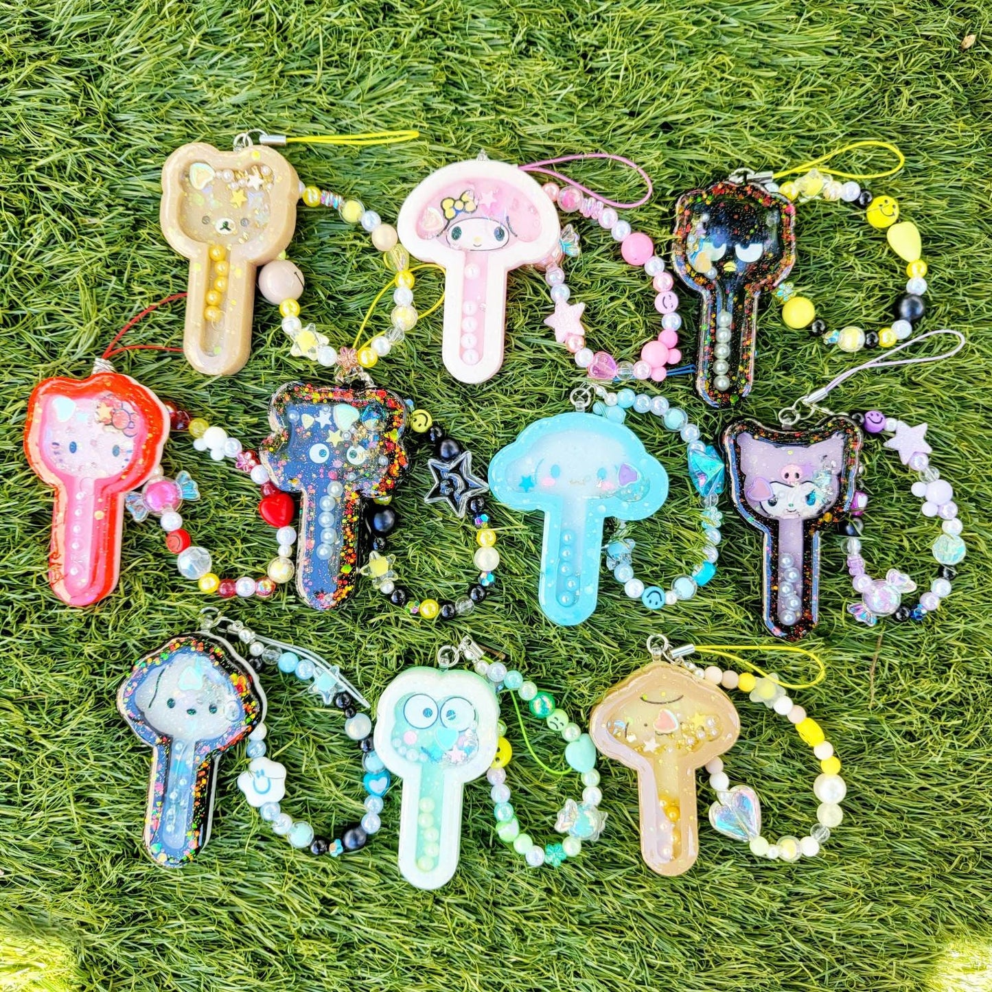 SF Kawaii Character Wand Resin Shaker Phone Strap/ Keychain