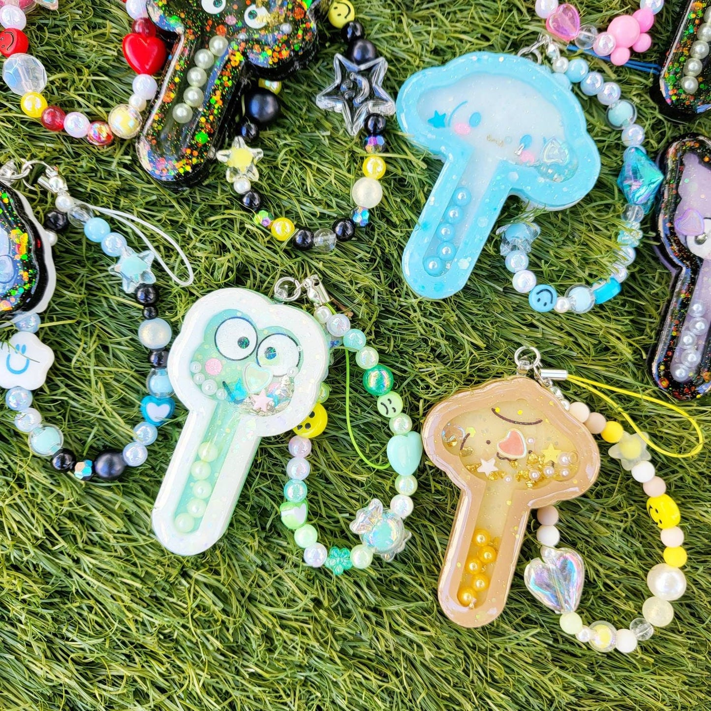 SF Kawaii Character Wand Resin Shaker Phone Strap/ Keychain