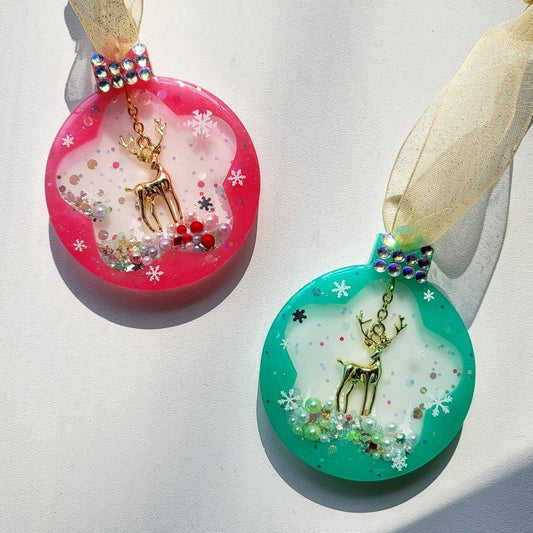 HS Holiday Custom Handmade Resin Water Shaker Christmas Ornaments