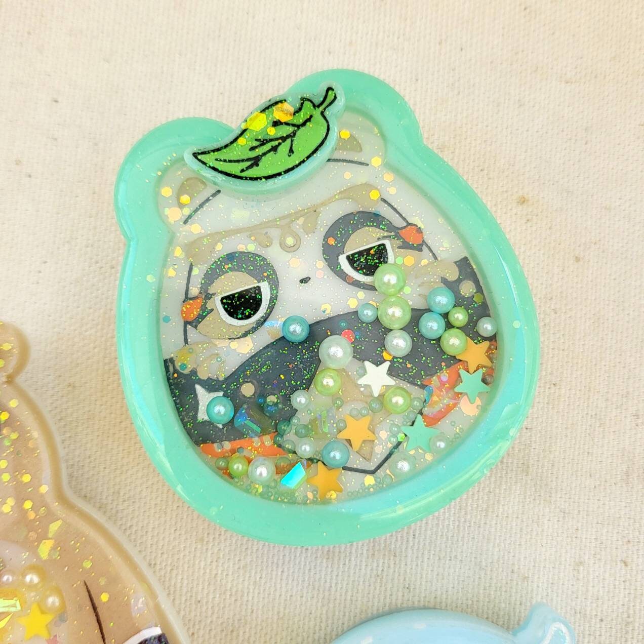 Cute Baby Frog Resin Shaker Badge Reel or Key Chain, Cute Aquatic Anim –  GemibabyCrafts