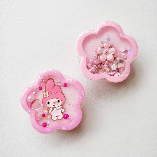 MS Kawaii Handmade Resin Shaker Charm Sakura Cherry Blossom Inspired Theme Phone Grip
